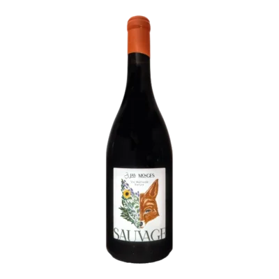 Packshot du vin nature rouge, "SAUVAGE", millésime 2024 du Domaine Jas Monges au format png